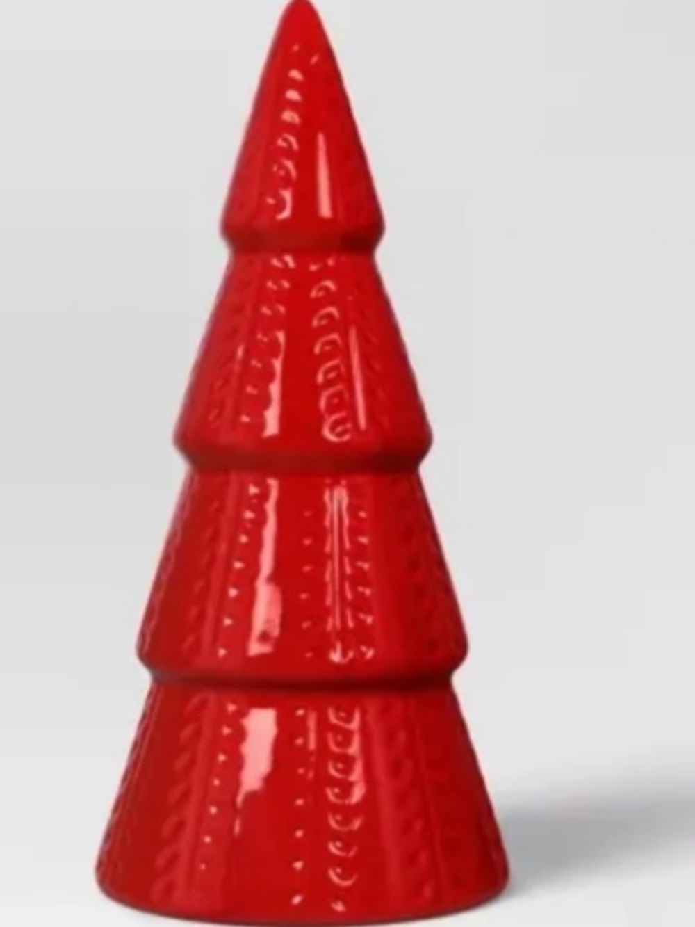 Holiday Red Ceramic Tree Accent - Unbranded